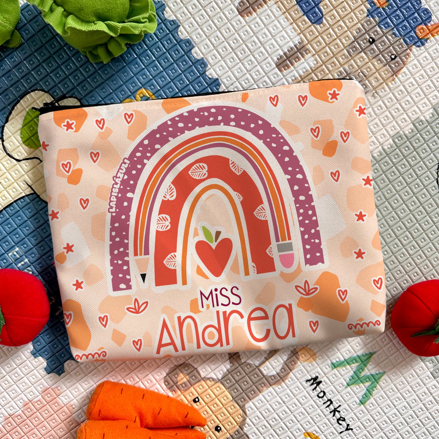 Maxilapicera Personalizada │ Arcoíris Lápiz Boho Naranja