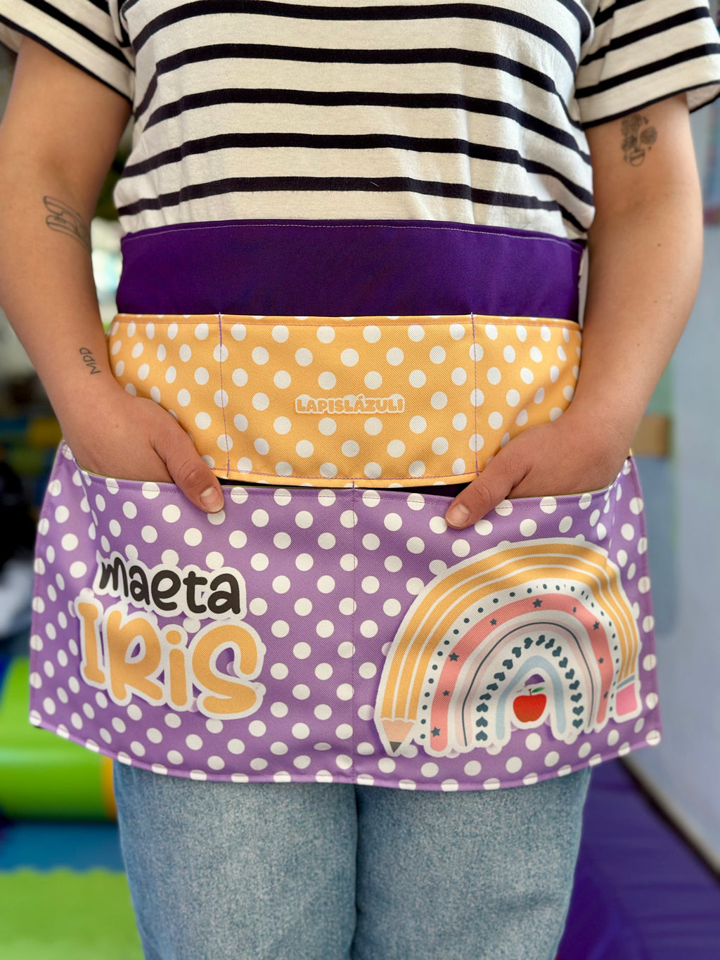 Maxidelantal │ Arcoíris Lápiz Boho Morado