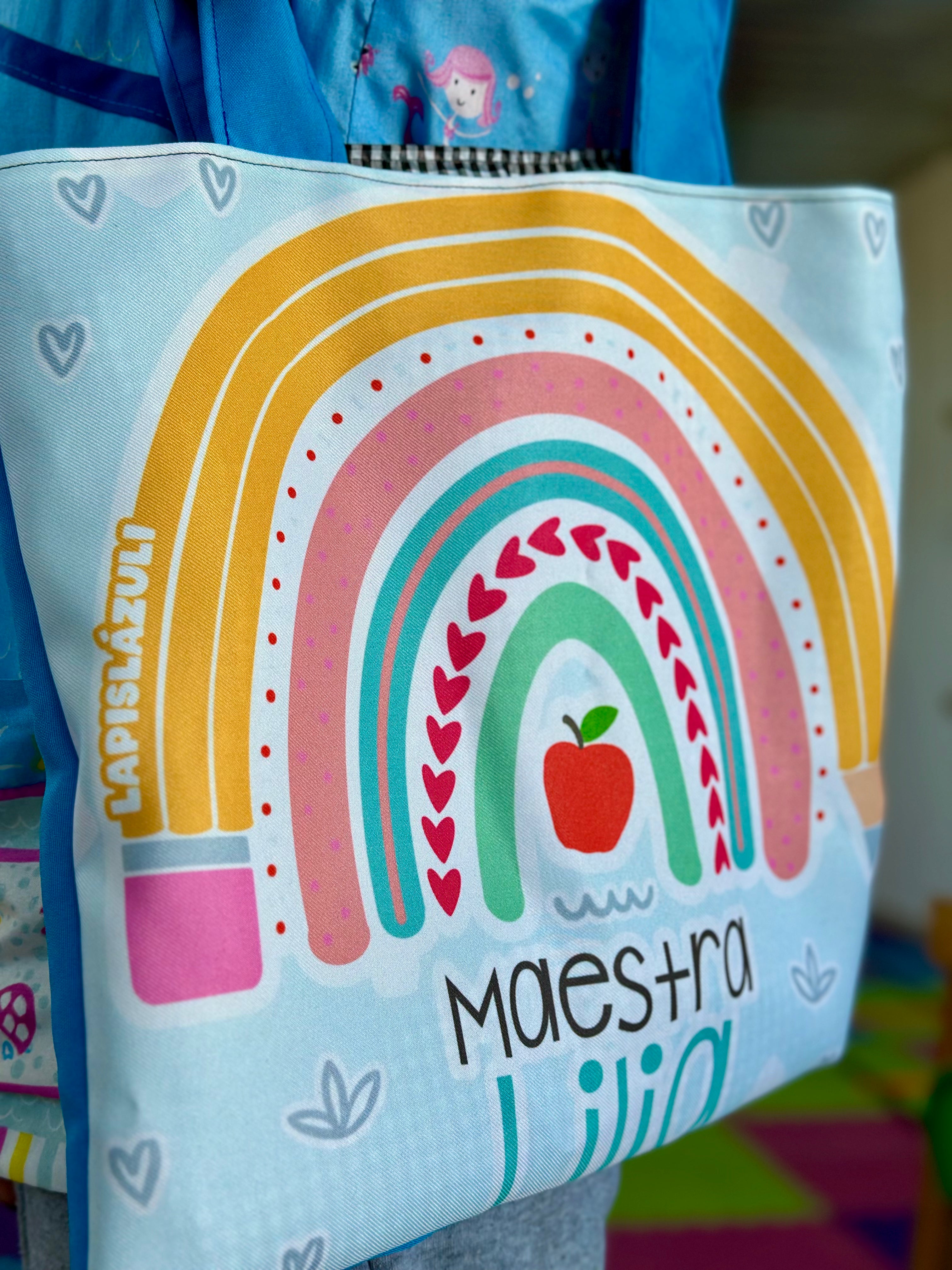 Morralito │ Arcoíris Lápiz Boho Azul