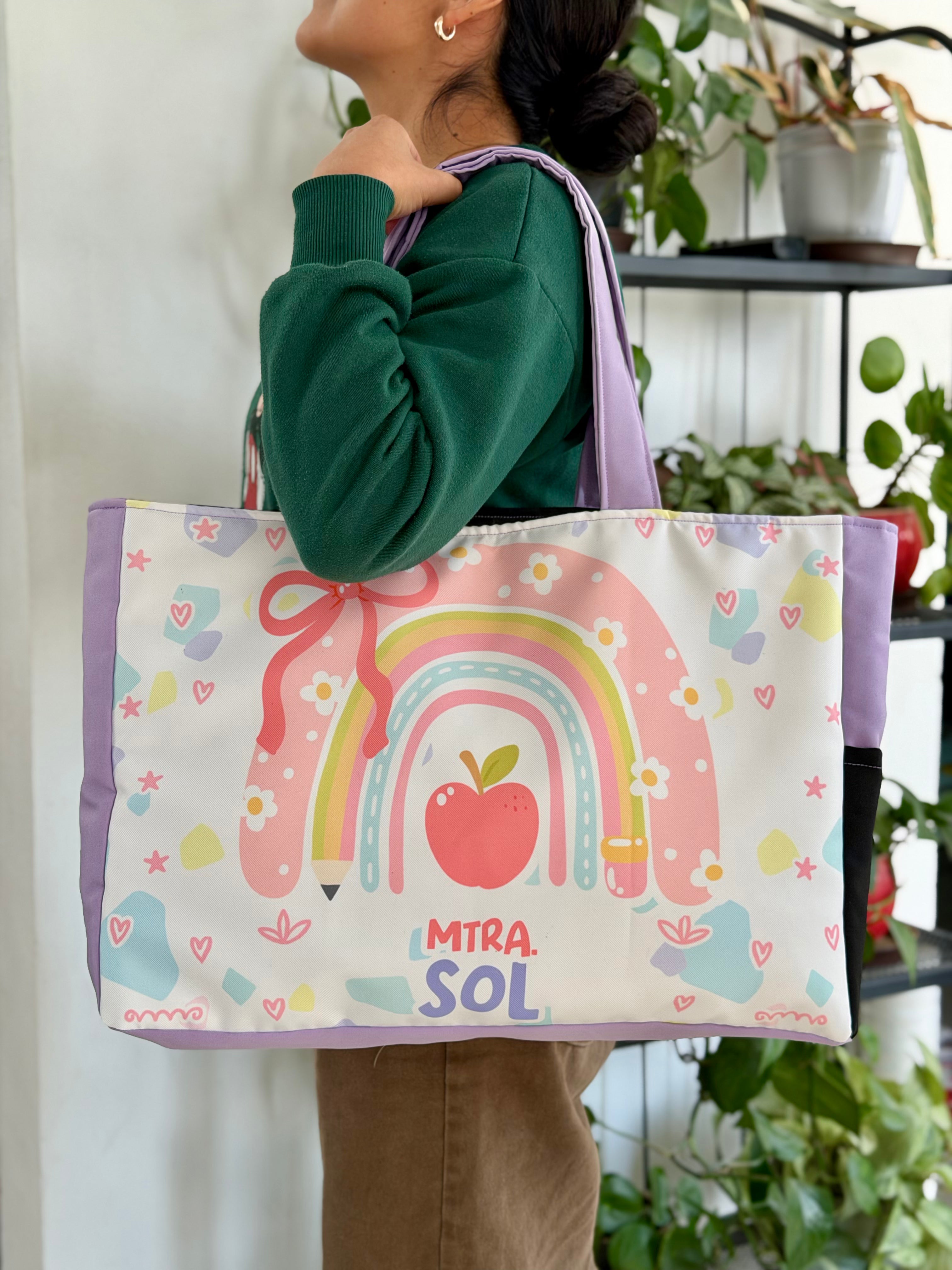 PRE-SALE - Maxi Bag │ Rainbow Pencil Boho Pastel