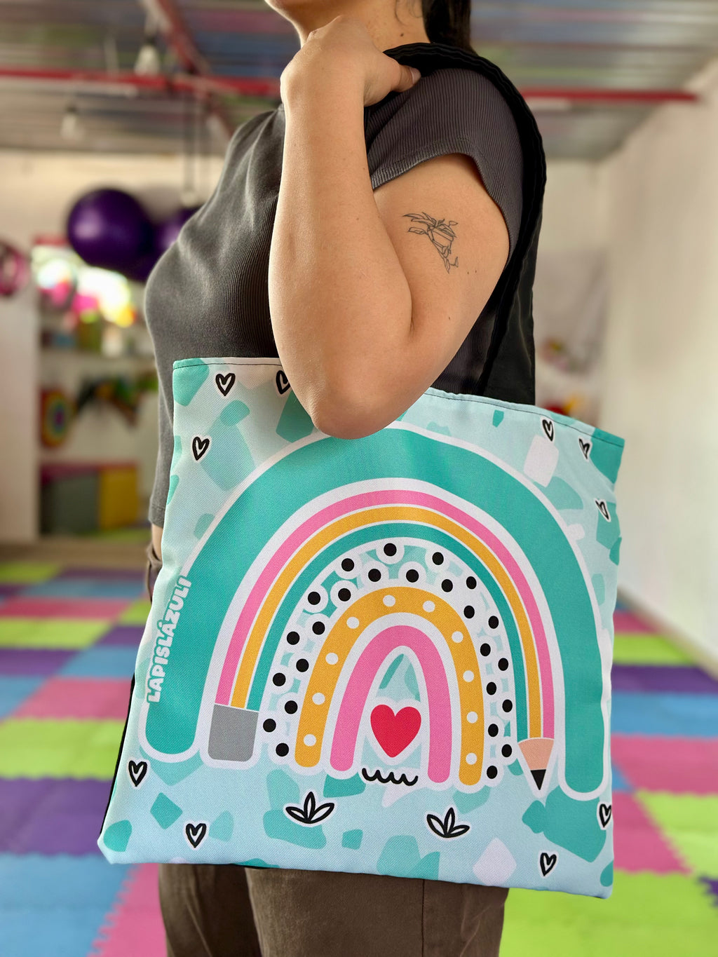 Morralito │ Arcoíris Lápiz Boho Negro