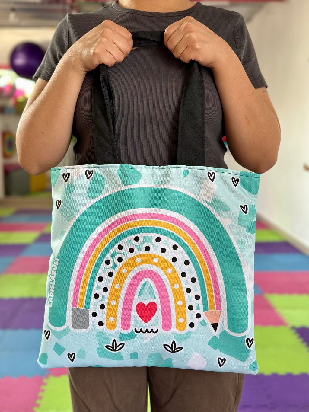 Morralito │ Arcoíris Lápiz Boho Negro