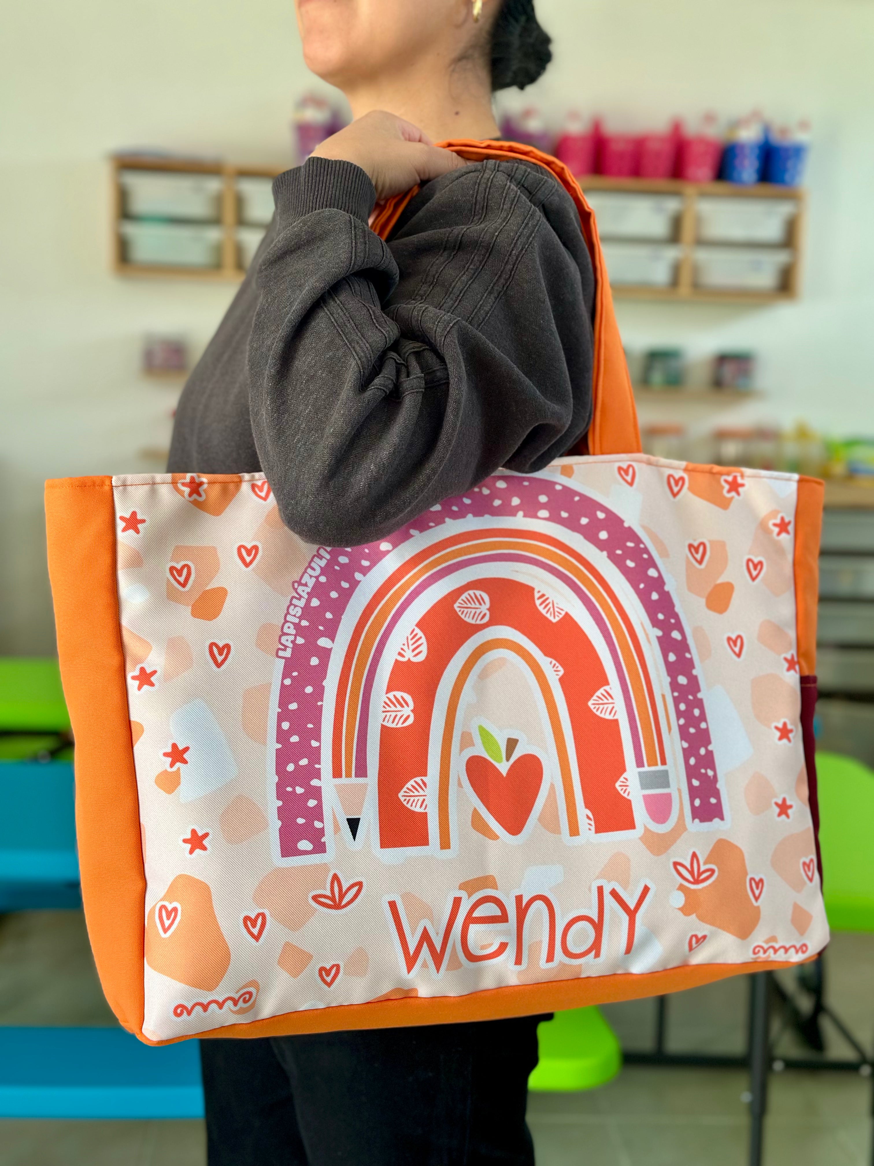 Maxibolsa │ Arcoíris Lápiz Boho Naranja