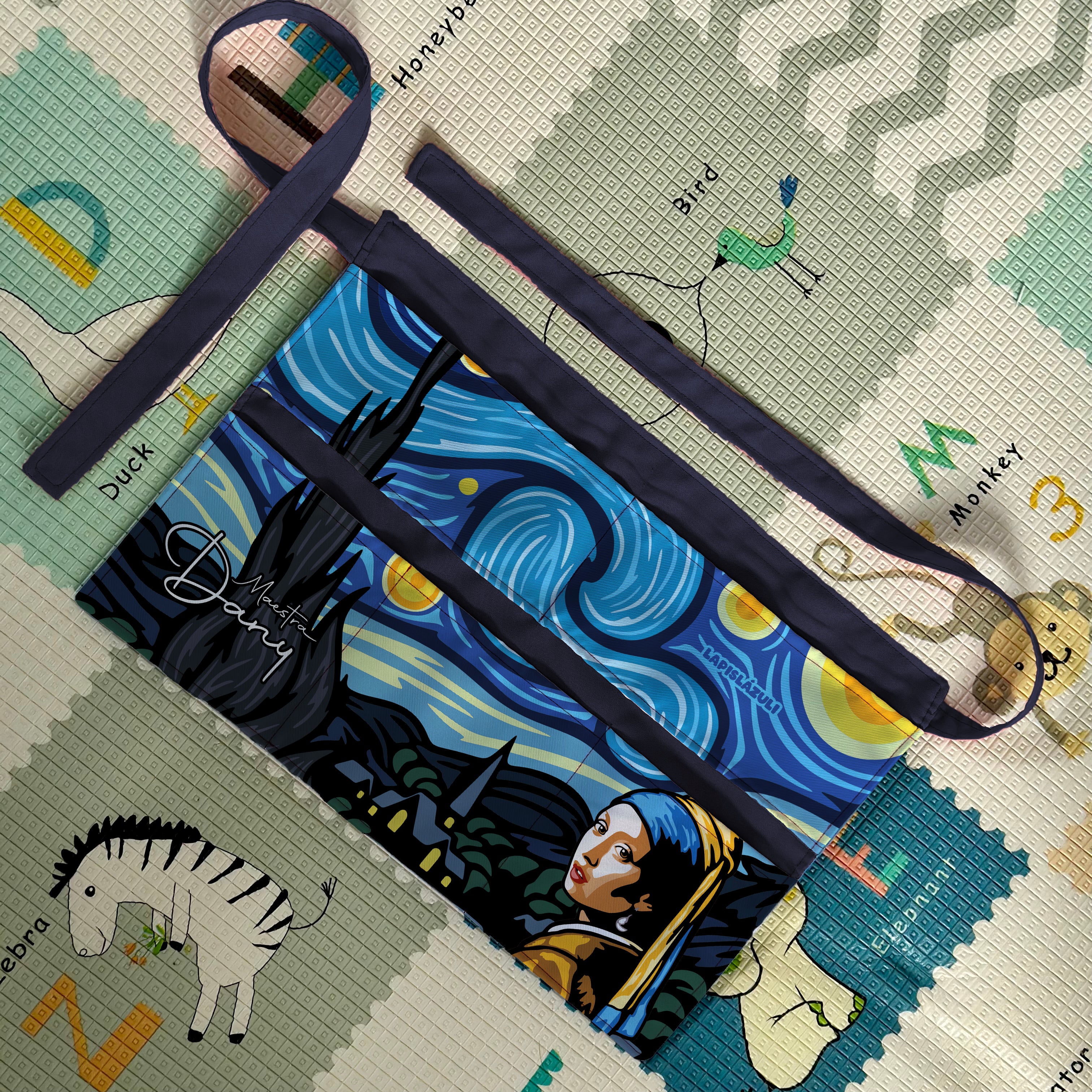 Delantal │ Joven de la Perla c/ Noche Estrellada