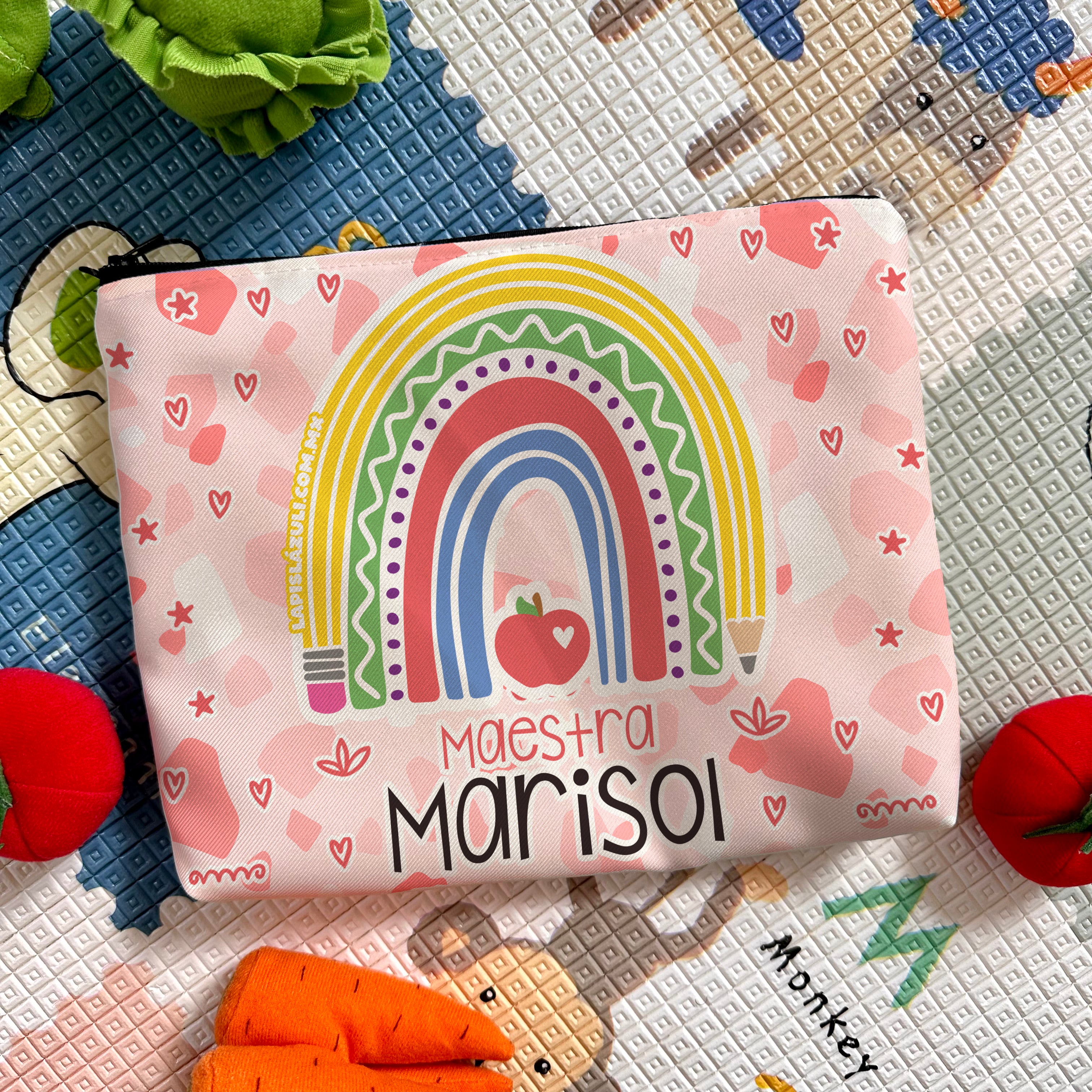 Lapicera Personalizada │ Arcoíris Lápiz Boho Rojo