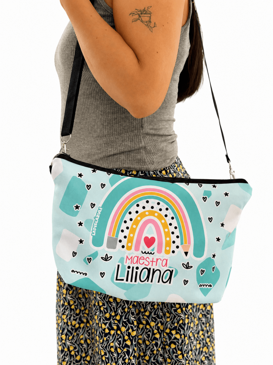Crossbody | Arcoíris Lápiz Boho Negro - Lapislázuli