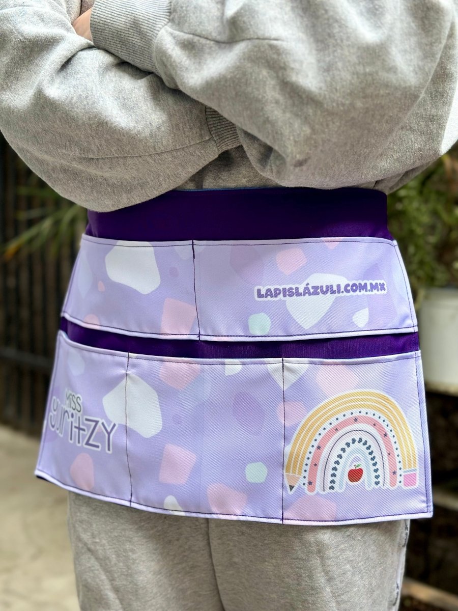 Delantal │ Arcoíris Lápiz Boho Morado - Lapislázuli