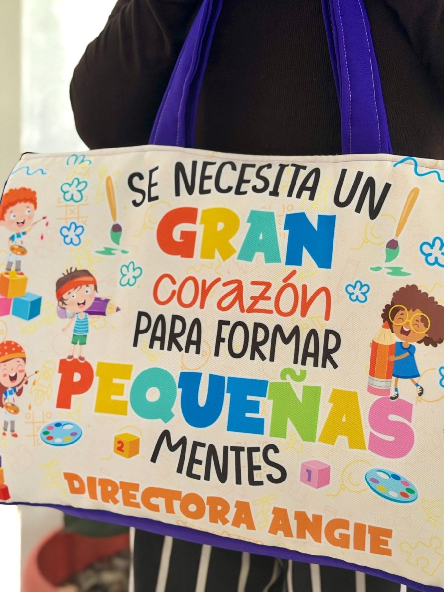 Maxibolsa │ Se necesita un gran corazón para formar Pequeñas Mentes - Lapislázuli