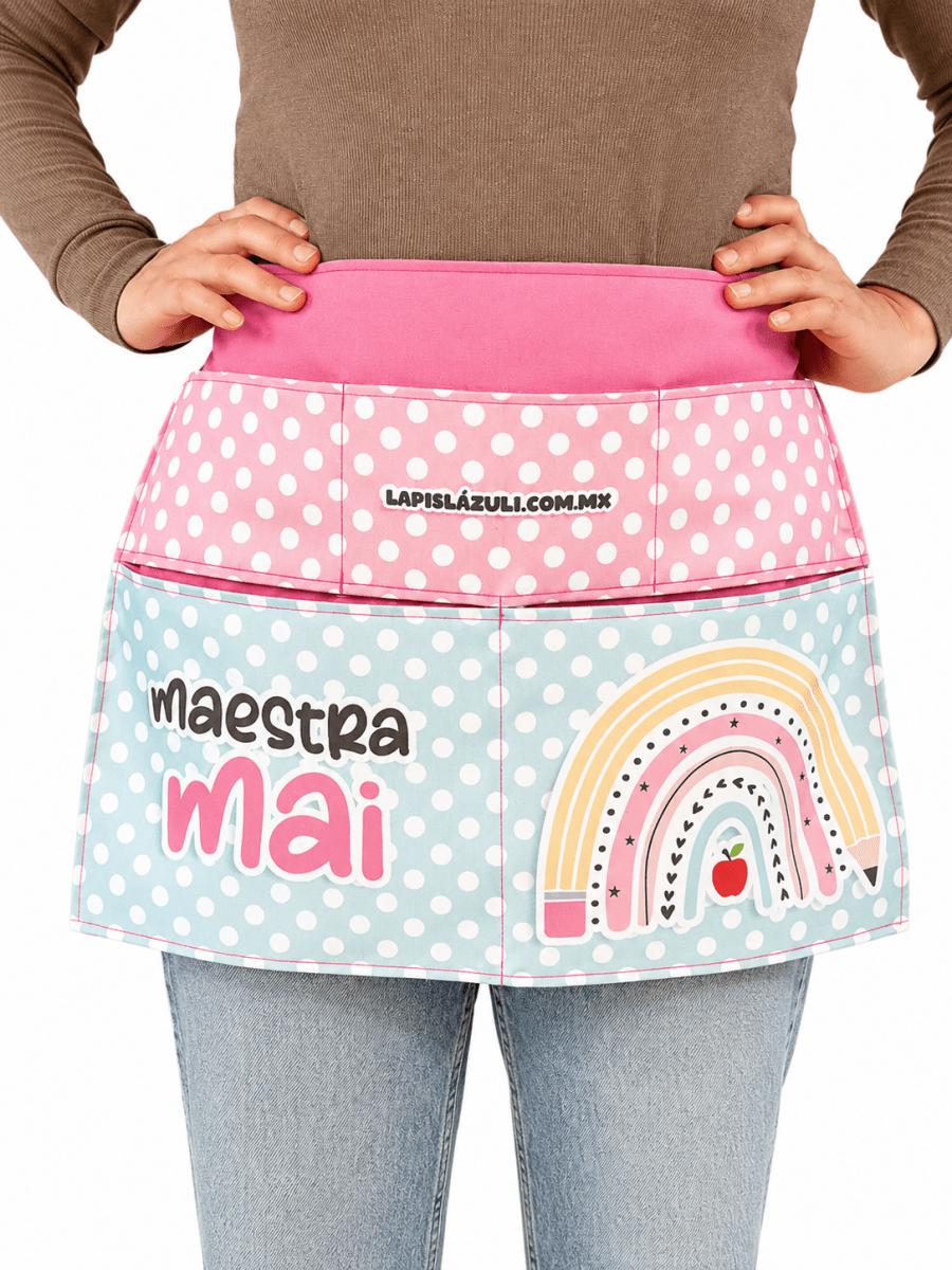 Maxidelantal │ Arcoíris Lápiz Boho - Lapislázuli