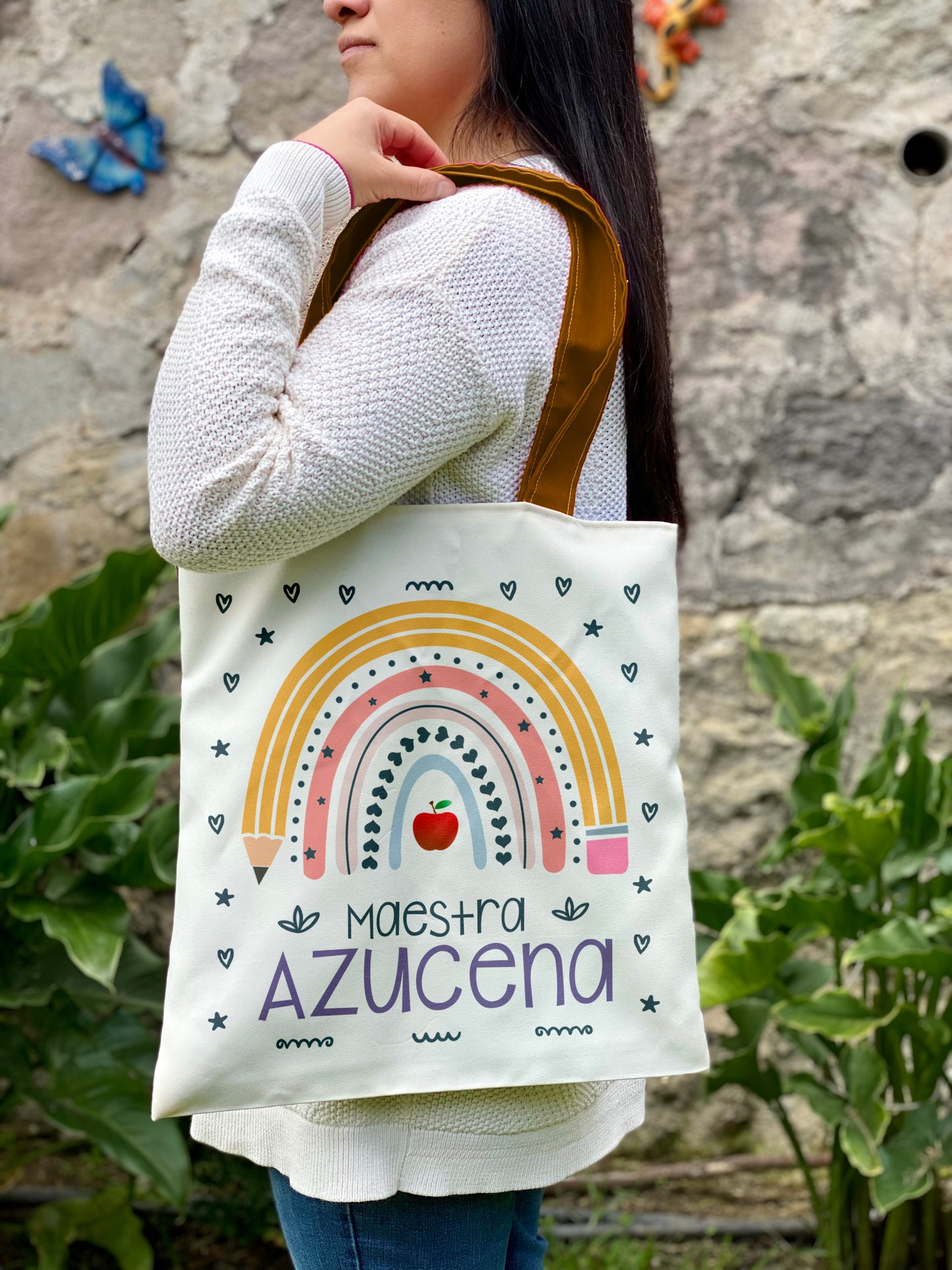 Totebag │ Arcoíris Lápiz Boho Morado