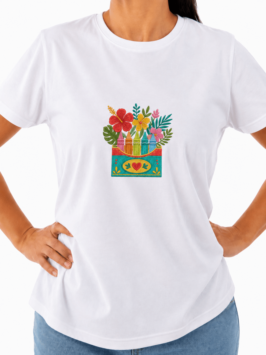 Playera | Flores - Lapislázuli