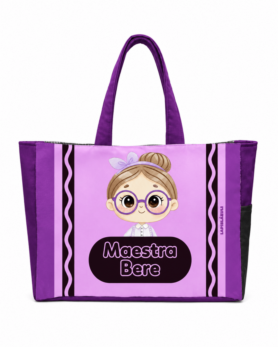 PREVENTA - Maxibolsa │ Muñeca de Crayon Morado - Lapislázuli