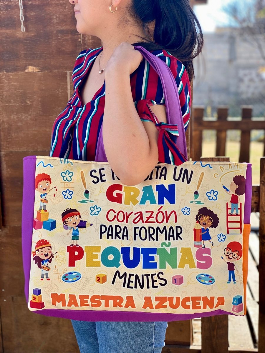 Maxibolsa │ Se necesita un gran corazón para formar Pequeñas Mentes - Lapislázuli