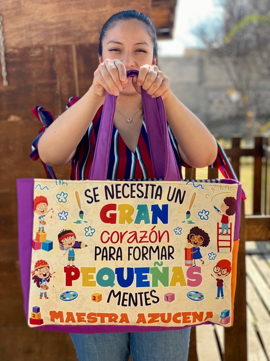 Maxibolsa │ Se necesita un gran corazón para formar Pequeñas Mentes - Lapislázuli